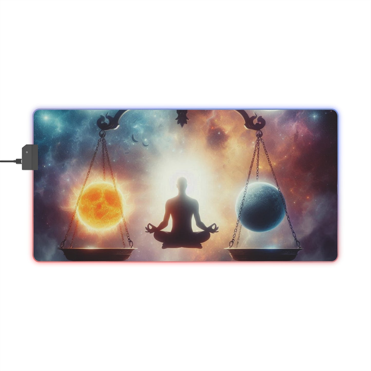 Cosmic Balance LED Gaming Mouse Pad - Perfect for Gamers and Mindfulness Enthusiasts
